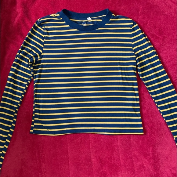 Yellow and blue striped long sleeve - Picture 1 of 1